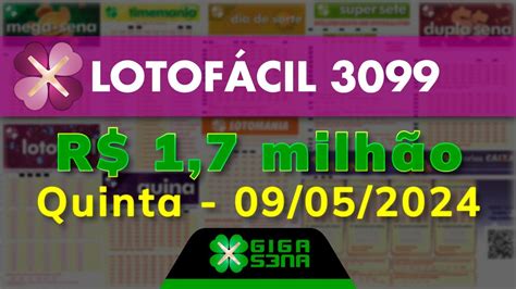 resultado lotofácil 3099 giga sena